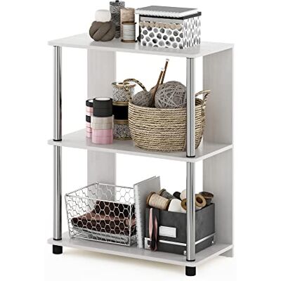 Furinno Jaya Boekenkast, eenvoudig design, hout, wit eiken, 60 (B) x 29,5 (D) x 75,7 (H) cm Furinno Jaya Boekenkast, eenvoudig design, hout, wit eiken, 60 (B) x 29,5 (D) x 75,7 (H) cm