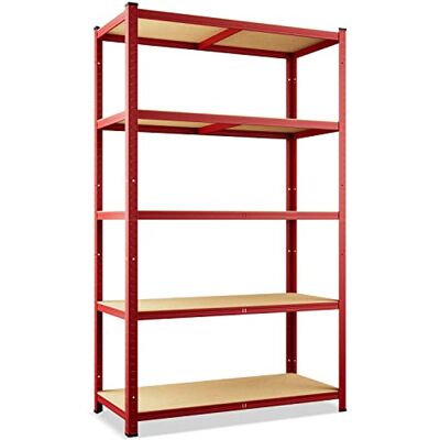 Monzana Stellingkast 180x90x40cm 875kg Rood 5 MDF-Panelen Opbergkast Kelderkast Monzana Stellingkast 180x90x40cm 875kg Rood 5 MDF-Panelen Opbergkast Kelderkast