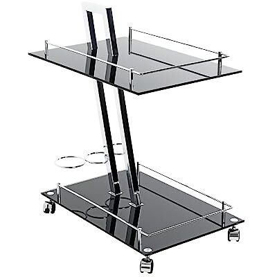 HAKU serveerwagen chroom, zwart, metaal, gehard glas 8 mm Dim.: B 40 cm x H 72 cm x D 60 cm, Stijl: Modern HAKU serveerwagen chroom, zwart, metaal, gehard glas 8 mm Dim.: B 40 cm x H 72 cm x D 60 cm, Stijl: Modern