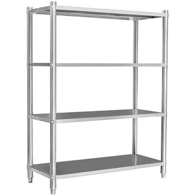 WilTec Rek van fijn staal 201 1200 x 450 x 1550 mm totale capaciteit 600 kg met 4 niveaus meubels voor zware belasting horeca, keuken, opslag, garage, kelder WilTec Rek van fijn staal 201 1200 x 450 x 1550 mm totale capaciteit 600 kg met 4 niveaus meubels voor zware belasting horeca, keuken, opslag, garage, kelder