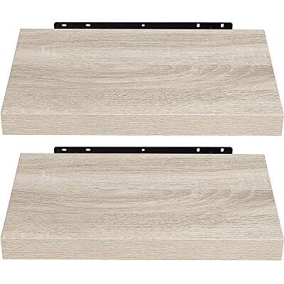 EUGAD Set van 2 moderne houten wandplanken, 25 x 22,9 x 3,8 cm, Sonoma eiken 0079QJ-2 EUGAD Set van 2 moderne houten wandplanken, 25 x 22,9 x 3,8 cm, Sonoma eiken 0079QJ-2