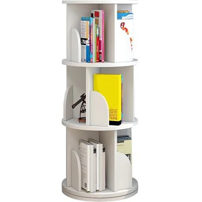 LANTUS Kinderboekenkast, 98 cm, boekenkast met 3 niveaus, 360 graden draaibaar, voor kinderkamer, speelkamer, 40 x 40 x 97 cm (3 lagen) (wit) LANTUS Kinderboekenkast, 98 cm, boekenkast met 3 niveaus, 360 graden draaibaar, voor kinderkamer, speelkamer, 40 x 40 x 97 cm (3 lagen) (wit)