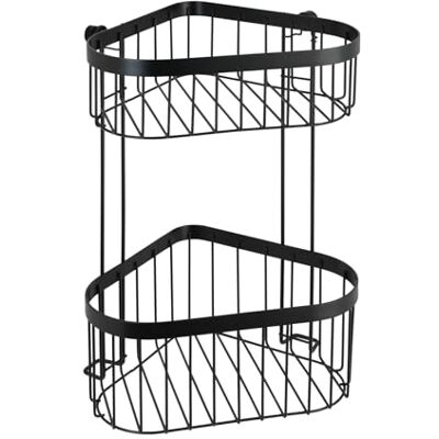 WENKO Hoekrek Classic Plus 2 niveaus, zwart, hoekrek, hoekwandrek met hoogwaardige roestbescherming, staal, 23,5 x 33 x 18,5 cm, zwart WENKO Hoekrek Classic Plus 2 niveaus, zwart, hoekrek, hoekwandrek met hoogwaardige roestbescherming, staal, 23,5 x 33 x 18,5 cm, zwart