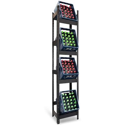 KARAT Osaka Rek voor 4 drankkratten, 200 x 40 x 30 cm, rek voor drankkratten, flessenrek, rek voor drankkratten KARAT Osaka Rek voor 4 drankkratten, 200 x 40 x 30 cm, rek voor drankkratten, flessenrek, rek voor drankkratten