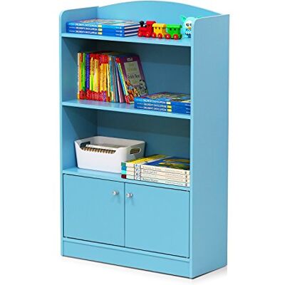 Furinno Boekenkast, hout, lichtblauw, Eén maat Furinno Boekenkast, hout, lichtblauw, Eén maat