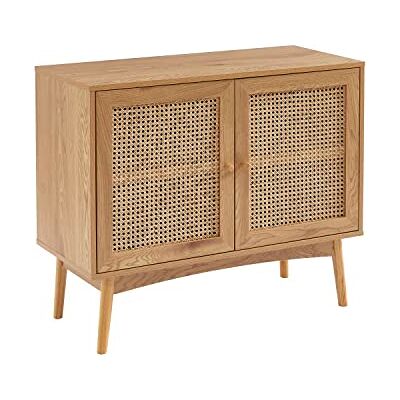 BAÏTA Dressoir INES eikenlook en rieten rotan L 90cm BAÏTA Dressoir INES eikenlook en rieten rotan L 90cm