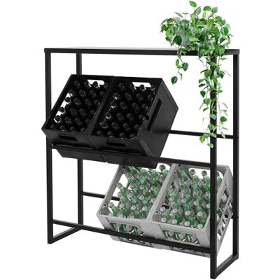 ML DESIGN modern living ML-Design Rek voor kratten, 6-8 kisten, 100 x 32 x 108,5 cm, metaal, onafhankelijk, rek met poten voor drankkratten, flessenhouder, ideaal voor garage/kelder/winkel ML DESIGN modern living ML-Design Rek voor kratten, 6-8 kisten, 100 x 32 x 108,5 cm, metaal, onafhankelijk, rek met poten voor drankkratten, flessenhouder, ideaal voor garage/kelder/winkel