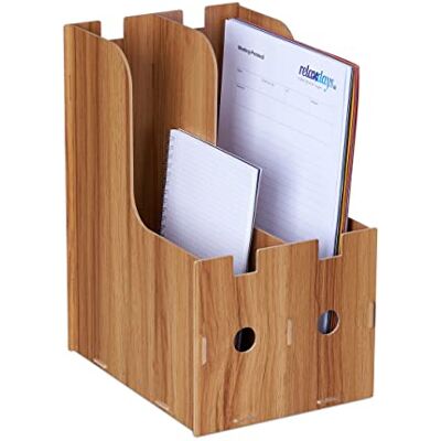 Relaxdays Tijdschriftenhouder, 2 laden, A4-formaat, mappen en mappen, kantoor en schoolinganisatie, tijdschriftenhouder, MDF, bruin Relaxdays Tijdschriftenhouder, 2 laden, A4-formaat, mappen en mappen, kantoor en schoolinganisatie, tijdschriftenhouder, MDF, bruin