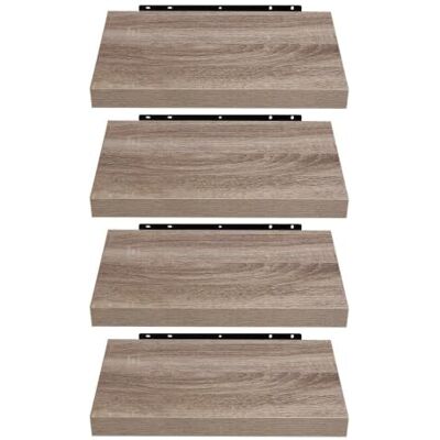 EUGAD Set van 2 moderne houten wandplanken, 40 x 22,9 x 3,8 cm, gele eik, 0114QJ-4 EUGAD Set van 2 moderne houten wandplanken, 40 x 22,9 x 3,8 cm, gele eik, 0114QJ-4