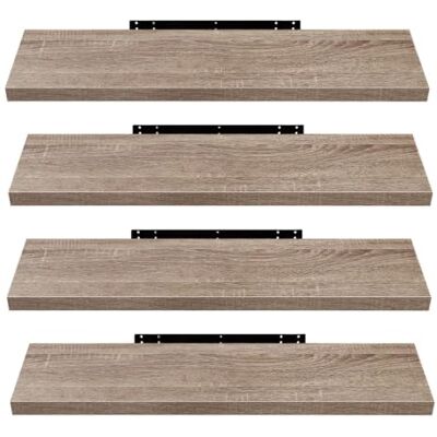 EUGAD 4-delig zwevend wandrek van hout, 100 x 22,9 x 3,8 cm, gele eik 0118QJ-4 EUGAD 4-delig zwevend wandrek van hout, 100 x 22,9 x 3,8 cm, gele eik 0118QJ-4