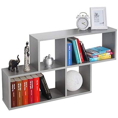 RICOO WM051-PL Wandrek, 100 x 53 x 20 cm, bibliotheek, hangend, grijs RICOO WM051-PL Wandrek, 100 x 53 x 20 cm, bibliotheek, hangend, grijs