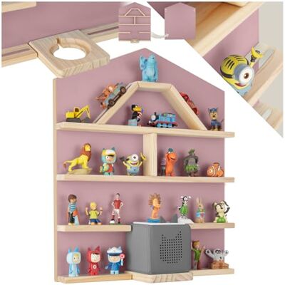 tectake Zwevend rek voor Tonies, 12 houten wandplanken met magneetstrips, afgeronde hoeken, opbergkast voor speelgoed tot 50 tonies, zwevende planken voor kinderkamer tectake Zwevend rek voor Tonies, 12 houten wandplanken met magneetstrips, afgeronde hoeken, opbergkast voor speelgoed tot 50 tonies, zwevende planken voor kinderkamer