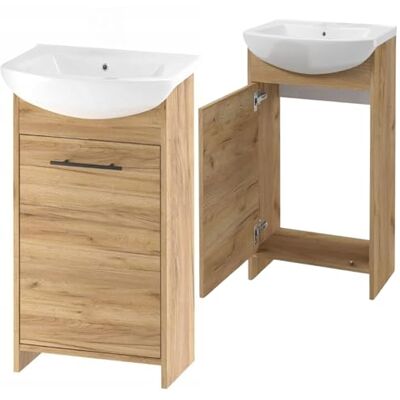 Deftrans Lavabo avec meuble bas 46,5 x 24,5 x 84 cm Meuble de salle de bain en bois Meuble de salle de bain avec meuble bas 45 cm Deftrans Lavabo avec meuble bas 46,5 x 24,5 x 84 cm Meuble de salle de bain en bois Meuble de salle de bain avec meuble bas 45 cm