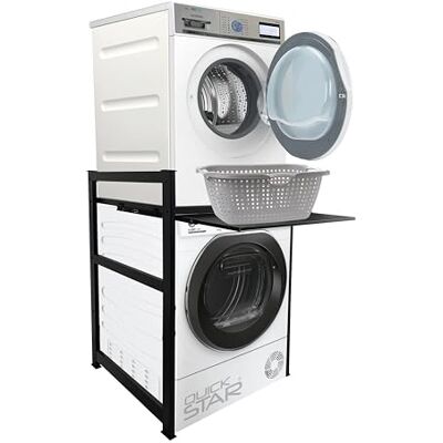 QUICK STAR Wasmachinerek 74 x 65 x 111 cm Met lade Zwart QUICK STAR Wasmachinerek 74 x 65 x 111 cm Met lade Zwart
