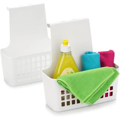 com-four ® 2 x hangmand van kunststof, robuuste organizer voor keuken badkamer en kast licht hangrek voor deuren com-four ® 2 x hangmand van kunststof, robuuste organizer voor keuken badkamer en kast licht hangrek voor deuren
