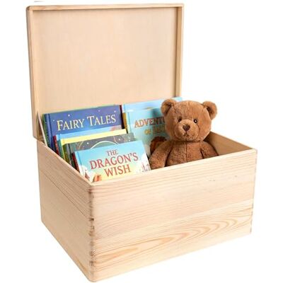 Creative XXL Grote Houten Doos Opberg-Kist 40 x 30 x 24 cm (+/-1cm) met Deksel Borst voor Decoratie Perfect voor Documenten, Voorwerpen, Speelgoed, Gereedschap RUW EN ONVERZEGELD Creative XXL Grote Houten Doos Opberg-Kist 40 x 30 x 24 cm (+/-1cm) met Deksel Borst voor Decoratie Perfect voor Documenten, Voorwerpen, Speelgoed, Gereedschap RUW EN ONVERZEGELD