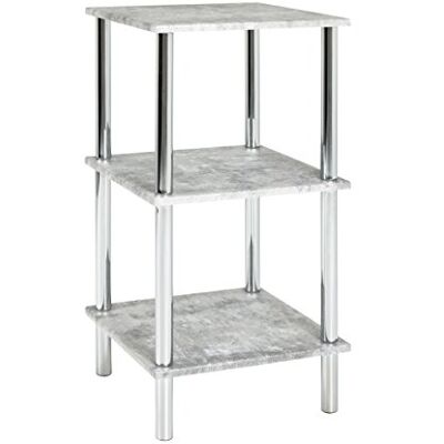 HAKU Möbel 90439 rek, metaal, betonlook, 39 x 39 x 77 cm, verchroomd HAKU Möbel 90439 rek, metaal, betonlook, 39 x 39 x 77 cm, verchroomd