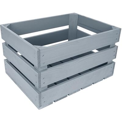 Creative Houten kist, grijs, 40 x 30 x 23 cm, geschuurd, fruitkist, wijn, appels, geschenkdoos, speelgoeddoos, opslag, paasdecoratie Creative Houten kist, grijs, 40 x 30 x 23 cm, geschuurd, fruitkist, wijn, appels, geschenkdoos, speelgoeddoos, opslag, paasdecoratie
