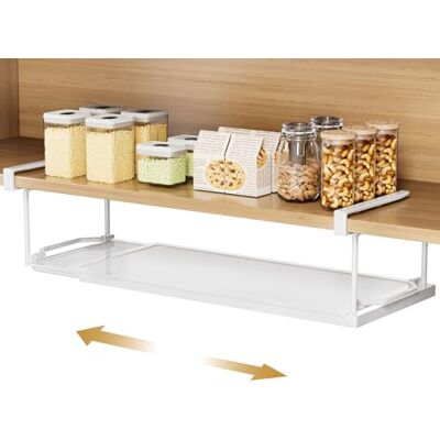 Yorbay Onderste rek, metalen hangmand, opbergplank, verstelbaar, 38-70 cm, voor schoenenkasten en kasten, wit Yorbay Onderste rek, metalen hangmand, opbergplank, verstelbaar, 38-70 cm, voor schoenenkasten en kasten, wit
