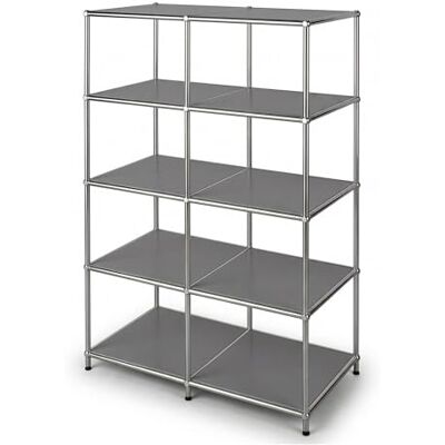 Floordirekt Concept Epure MK-015 Metalen open kubusrek met 5 legplanken voor boeken en ruimteverdelers, grijs, 78 x 40 x 118 cm Floordirekt Concept Epure MK-015 Metalen open kubusrek met 5 legplanken voor boeken en ruimteverdelers, grijs, 78 x 40 x 118 cm