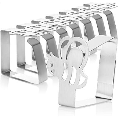 com-four ® 8 x premium tafelkleedklemmen van roestvrij staal, stoffen Tafelklemmen voor binnen en buiten, metalen clips com-four ® 8 x premium tafelkleedklemmen van roestvrij staal, stoffen Tafelklemmen voor binnen en buiten, metalen clips