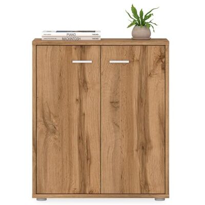 IDIMEX Dressoir voor eetkamer, FIRMIN L 60 cm, kleur eiken Wotan met 2 deuren, lage kast, opbergkast, moderne stijl, servies, 60 x 70 x 30 cm IDIMEX Dressoir voor eetkamer, FIRMIN L 60 cm, kleur eiken Wotan met 2 deuren, lage kast, opbergkast, moderne stijl, servies, 60 x 70 x 30 cm