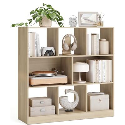 VASAGLE Boekenkast, Opbergmeubel met open vakken, voor Woonkamer, Slaapkamer, Kantoor, Scheidingswand, 97,5 x 30 x 100 cm, Kleur Hout LBC52NL VASAGLE Boekenkast, Opbergmeubel met open vakken, voor Woonkamer, Slaapkamer, Kantoor, Scheidingswand, 97,5 x 30 x 100 cm, Kleur Hout LBC52NL