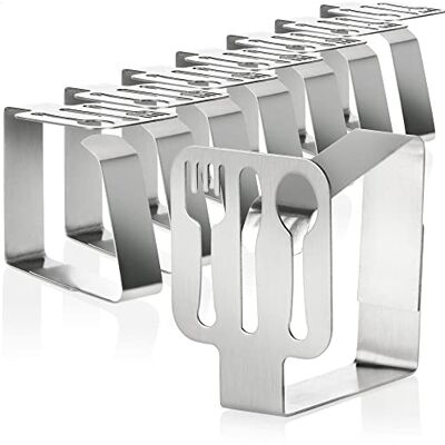 com-four ® 8 x premium tafelkleedklemmen van roestvrij staal, stoffen Tafelklemmen voor binnen en buiten, metalen clips com-four ® 8 x premium tafelkleedklemmen van roestvrij staal, stoffen Tafelklemmen voor binnen en buiten, metalen clips