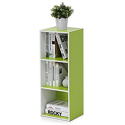 Furinno 11003 boekenkast, hout, wit/groen, één maat, dicht, eenheidsmaat Furinno 11003 boekenkast, hout, wit/groen, één maat, dicht, eenheidsmaat