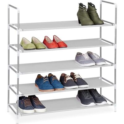 Relaxdays 10019128 Schoenenrek schoenenrek schoenenkast laarzen niveaus 5 niveaus tot 25 paar max. ca. HLP 90,5 x 87 x 29,5 cm, wit Relaxdays 10019128 Schoenenrek schoenenrek schoenenkast laarzen niveaus 5 niveaus tot 25 paar max. ca. HLP 90,5 x 87 x 29,5 cm, wit