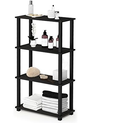 Furinno Turn Multifunctionele plankstandaard met 4 niveaus, met vierkante buis, espresso/zwart Furinno Turn Multifunctionele plankstandaard met 4 niveaus, met vierkante buis, espresso/zwart