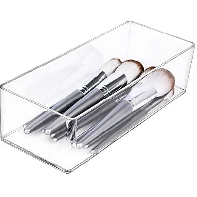 JessLab Lade Organizer, 1 vak Acryl Make-up Organizer Cosmetische Opslag Sieraden Display voor Kantoor Kledingkast Badkamer Ijdelheid Aanrecht Transparant JessLab Lade Organizer, 1 vak Acryl Make-up Organizer Cosmetische Opslag Sieraden Display voor Kantoor Kledingkast Badkamer Ijdelheid Aanrecht Transparant