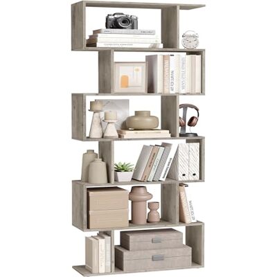 VASAGLE boekenkast, boekenplank, 6-etage, vrijstaand, kantoor plank, decoratieve plank, voor display, modern, voor woonkamer, slaapkamer, kantoor, greige LBC061M01 Meuble de Rangement en Bois, Présentoir pour Salon, Bureau, Heather Greige, Collection CU VASAGLE boekenkast, boekenplank, 6-etage, vrijstaand, kantoor plank, decoratieve plank, voor display, modern, voor woonkamer, slaapkamer, kantoor, greige LBC061M01 Meuble de Rangement en Bois, Présentoir pour Salon, Bureau, Heather Greige, Collection CU
