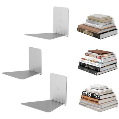 Umbra Conceal Hangplanken, set van 3, staal, zilver Umbra Conceal Hangplanken, set van 3, staal, zilver
