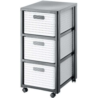 Rotho Country Rolcontainer met 3 laden, kunststof (PP), BPA-vrij, wit, 3 x A4/18 l (37,5 x 32,5 x 71,2 cm) Rotho Country Rolcontainer met 3 laden, kunststof (PP), BPA-vrij, wit, 3 x A4/18 l (37,5 x 32,5 x 71,2 cm)