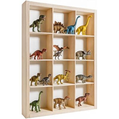 Creative Houten vitrine met 12 vakken, 35 x 26 x 5,5 cm, natuurlijk Perfecte organizer voor kast en lade, wandvitrine voor kantoor, keuken, kleedkamer Creative Houten vitrine met 12 vakken, 35 x 26 x 5,5 cm, natuurlijk Perfecte organizer voor kast en lade, wandvitrine voor kantoor, keuken, kleedkamer