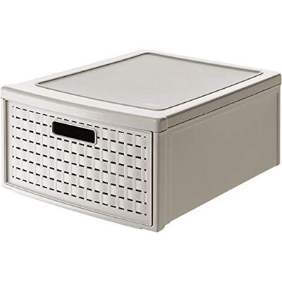 Rotho Country Opbergdoos van kunststof (PP), BPA-vrij, 19,2 l, cappuccino, groot, 19,2 l, 45 x 34 x 20 cm Rotho Country Opbergdoos van kunststof (PP), BPA-vrij, 19,2 l, cappuccino, groot, 19,2 l, 45 x 34 x 20 cm