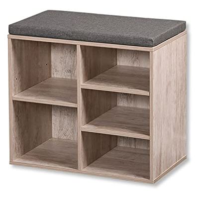Kesper Schoenenkast met zitkussen, materiaal: vezelplaat, afmetingen: L 51,5 x H 48 x B 29,5 cm, kleur: kalkwit, 15911 Kesper Schoenenkast met zitkussen, materiaal: vezelplaat, afmetingen: L 51,5 x H 48 x B 29,5 cm, kleur: kalkwit, 15911