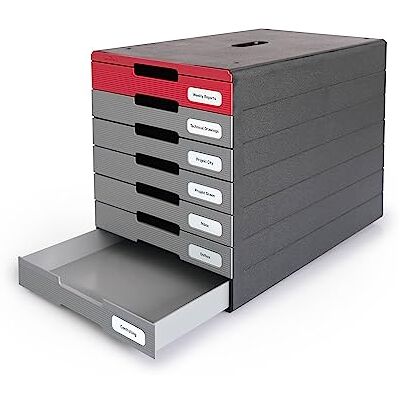 Durable IDEALBOX PRO 776303 opbergmodule met 7-7 laden voor documenten in A4+ formaat Van gerecycled kunststof Rood 776303 Durable IDEALBOX PRO 776303 opbergmodule met 7-7 laden voor documenten in A4+ formaat Van gerecycled kunststof Rood 776303