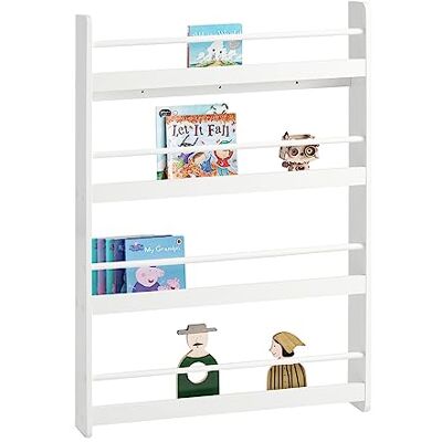 SoBuy KMB08-W Boekenplank voor Kinderen Kinderplank Wandboekenkast Wandplank met 4 planken voor boeken – Wit SoBuy KMB08-W Boekenplank voor Kinderen Kinderplank Wandboekenkast Wandplank met 4 planken voor boeken – Wit
