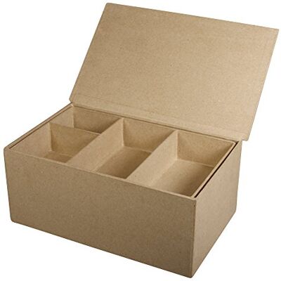 Rayher 71947000 opbergdoos van gerecycled papier-maché, FSC 100% met binnenvak, 22,5 x 14 x 10 cm Rayher 71947000 opbergdoos van gerecycled papier-maché, FSC 100% met binnenvak, 22,5 x 14 x 10 cm