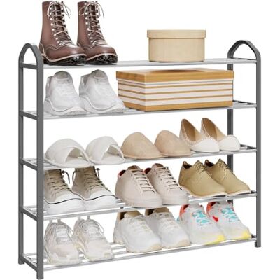 WOLTU SR0023sb5 Schoenenrek met 5 planken voor 20 paar schoenen, XXL-standaard, 79 x 19,5 x 79 cm, grijs WOLTU SR0023sb5 Schoenenrek met 5 planken voor 20 paar schoenen, XXL-standaard, 79 x 19,5 x 79 cm, grijs
