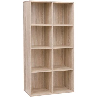VASAGLE Boekenkast, 8-vaks plank, boekenkast, afscheiding, display, voor woonkamer, slaapkamer, kantoor, 30 x 65,5 x 129,5 cm, houtkleur LBC24NL VASAGLE Boekenkast, 8-vaks plank, boekenkast, afscheiding, display, voor woonkamer, slaapkamer, kantoor, 30 x 65,5 x 129,5 cm, houtkleur LBC24NL