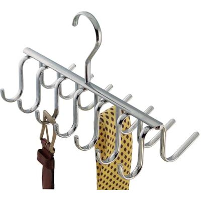 InterDesign iDesign iDesign Axis stropdashouder, hanger van verchroomd metaal, stropdasopslag met 14 haken voor riemen en stropdassen, zilverkleurig InterDesign iDesign iDesign Axis stropdashouder, hanger van verchroomd metaal, stropdasopslag met 14 haken voor riemen en stropdassen, zilverkleurig