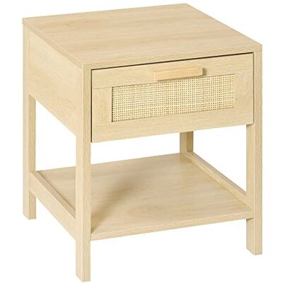 HOMCOM Nachtkastje, 40 x 40 x 48 cm, natuurlijke houtlook, licht HOMCOM Nachtkastje, 40 x 40 x 48 cm, natuurlijke houtlook, licht