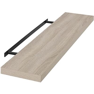 EUGAD Wandrek van MDF, decoratief opbergrek, drijvend, 100 cm lang, Sonoma-eiken EUGAD Wandrek van MDF, decoratief opbergrek, drijvend, 100 cm lang, Sonoma-eiken
