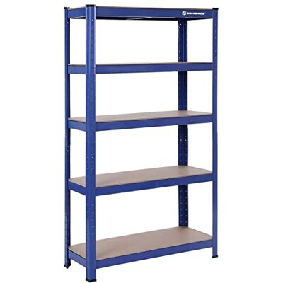 SONGMICS 150 x 75 x 30 cm Rekken 5-laags garageplanken, zware boutloze planken 650 kg capaciteit Blauw GLR30Q 30 x 75 x 150 cm, 130 kg/niveau, Planches Réglables en Hauteur, pour Garage, Sous-sol, Cave, Bleu, Collection COZORY GLR30Q SONGMICS 150 x 75 x 30 cm Rekken 5-laags garageplanken, zware boutloze planken 650 kg capaciteit Blauw GLR30Q 30 x 75 x 150 cm, 130 kg/niveau, Planches Réglables en Hauteur, pour Garage, Sous-sol, Cave, Bleu, Collection COZORY GLR30Q