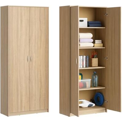 Home Collective Archiefkast met 5 vakken, multifunctionele kast, huishoudkast in matte afwerking met 4 legplanken en 2 deuren, 74 cm breed gemaakt van laminaatplaat en hoogwaardige polymeergrepen, sonoma Home Collective Archiefkast met 5 vakken, multifunctionele kast, huishoudkast in matte afwerking met 4 legplanken en 2 deuren, 74 cm breed gemaakt van laminaatplaat en hoogwaardige polymeergrepen, sonoma