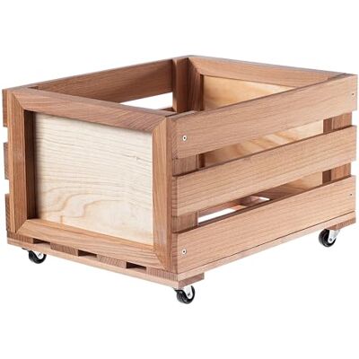 KADAX Opbergdoos voor vinylplaten van hout, opbergdoos voor verzameling vinylplaten met wielen, robuuste standaard, Bruin, opbergdoos vinylplaat KADAX Opbergdoos voor vinylplaten van hout, opbergdoos voor verzameling vinylplaten met wielen, robuuste standaard, Bruin, opbergdoos vinylplaat