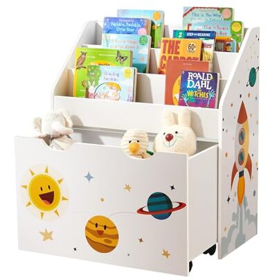 SONGMICS GKR41WT Speelgoedorganizer, boekenkast, kinderen, 3 planken, afneembare opbergdoos met wieltjes, multifunctioneel, voor kinderkamer en speelkamer, wit Étagère de rangement avec boîtes, chambre d'enfant, salle de jeux, Blanc, Noir, Orange et Jau SONGMICS GKR41WT Speelgoedorganizer, boekenkast, kinderen, 3 planken, afneembare opbergdoos met wieltjes, multifunctioneel, voor kinderkamer en speelkamer, wit Étagère de rangement avec boîtes, chambre d'enfant, salle de jeux, Blanc, Noir, Orange et Jau
